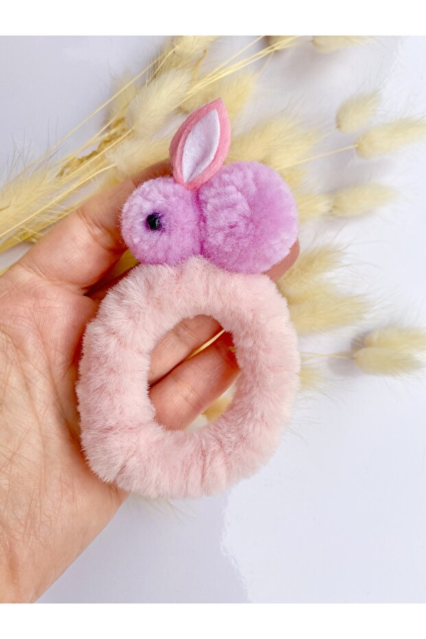 Rabbit Plush Rubber Buckle - Light Pink