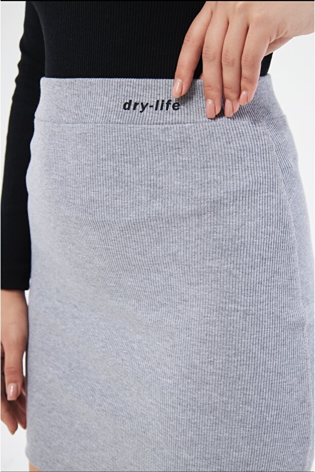 Baskılı Mini Triko Etek - 2