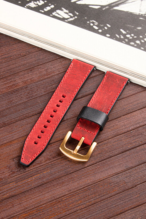 Fossil FS4656 22 mm Compatible Genuine Leather Watch Band Strap - 4 Different Color Buckle Options