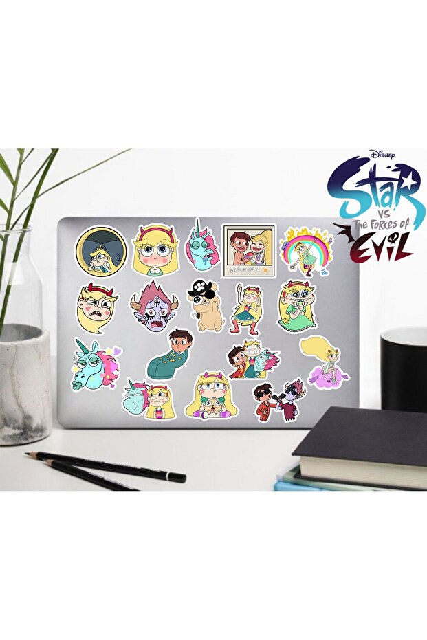 مجموعة ملصقات لحافظة الهاتف المحمول من Star vs. The Forces of Evil، زجاجة مياه للكمبيوتر المحمول والكمبيوتر المحمول والكمبيوتر اللوحي