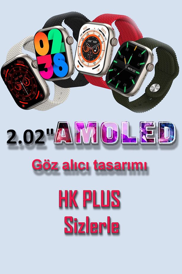 HK Plus Akıllı Saat 2024 Son Sürüm Yapay Zeka Chat GPT Özellikli Amoled Ekran 2,02 inç Akıllı Saat - 2