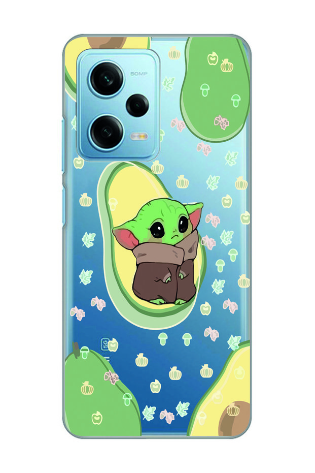 حافظة هاتف شفافة بنمط Baby Yoda متوافقة مع Redmi Note 12 Pro 5G