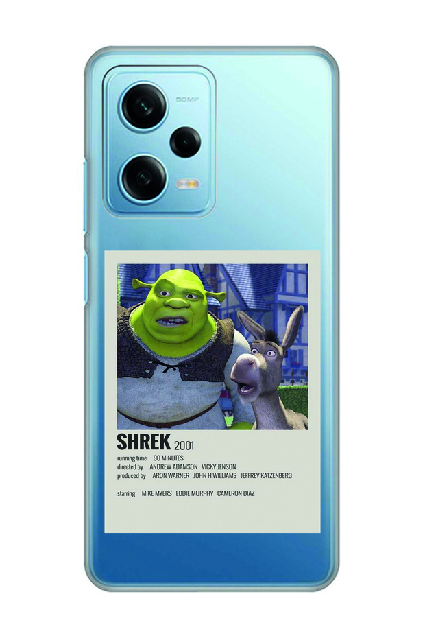 حافظة هاتف شفافة متوافقة مع Redmi Note 12 Pro 5G مع نمط ملصق Shrek Minimalsit
