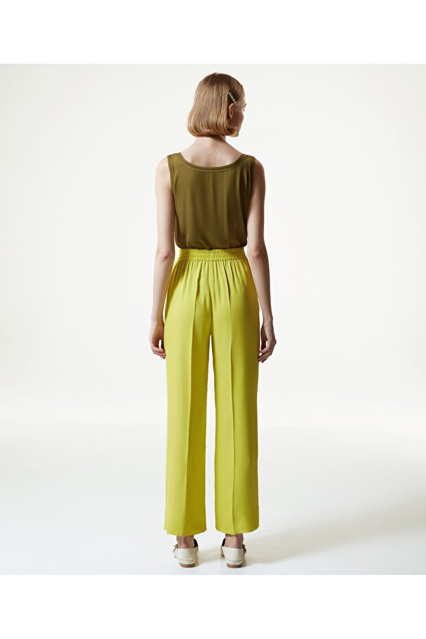 Kalhoty s vysokým pasem a širokými nohama - 4