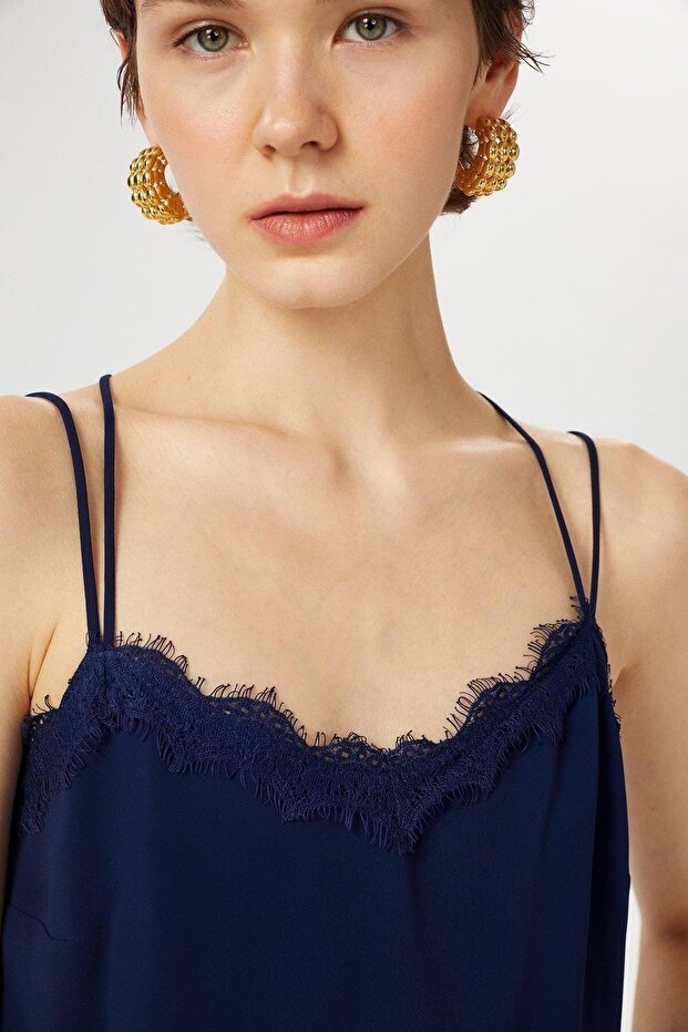 Askılı Dantelli Bluz - 2