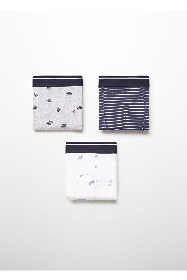 3'lü desenli boxer seti - 1