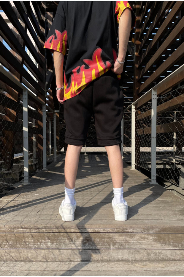 Flame Printed Shorts - 4