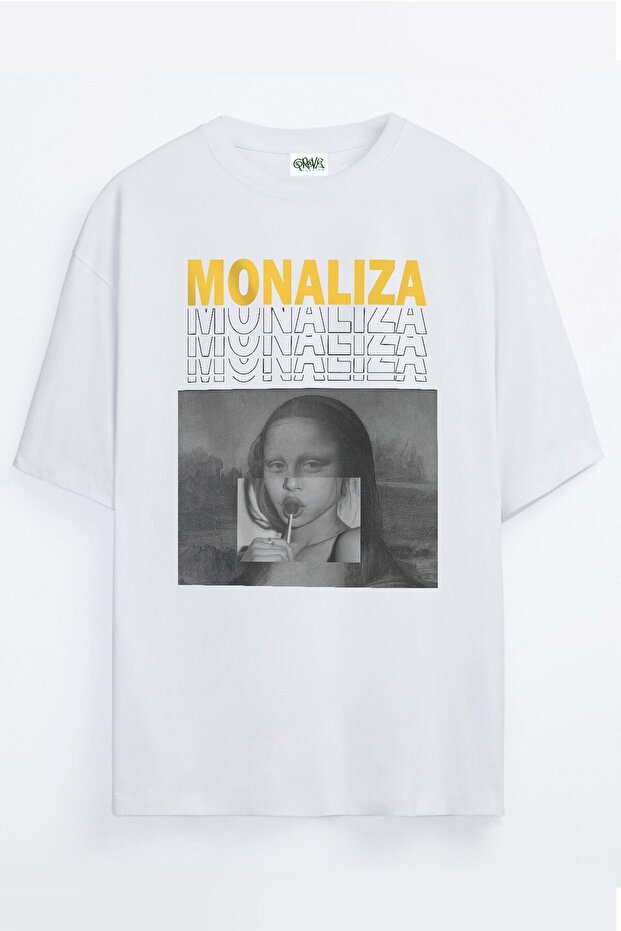 Monaliza Monalisa Printed Unisex Oversize T-shirt
