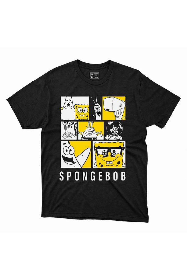Sünger Bob Sponge Bob Kare Şort Tişört Çocuk T-shirt - 1