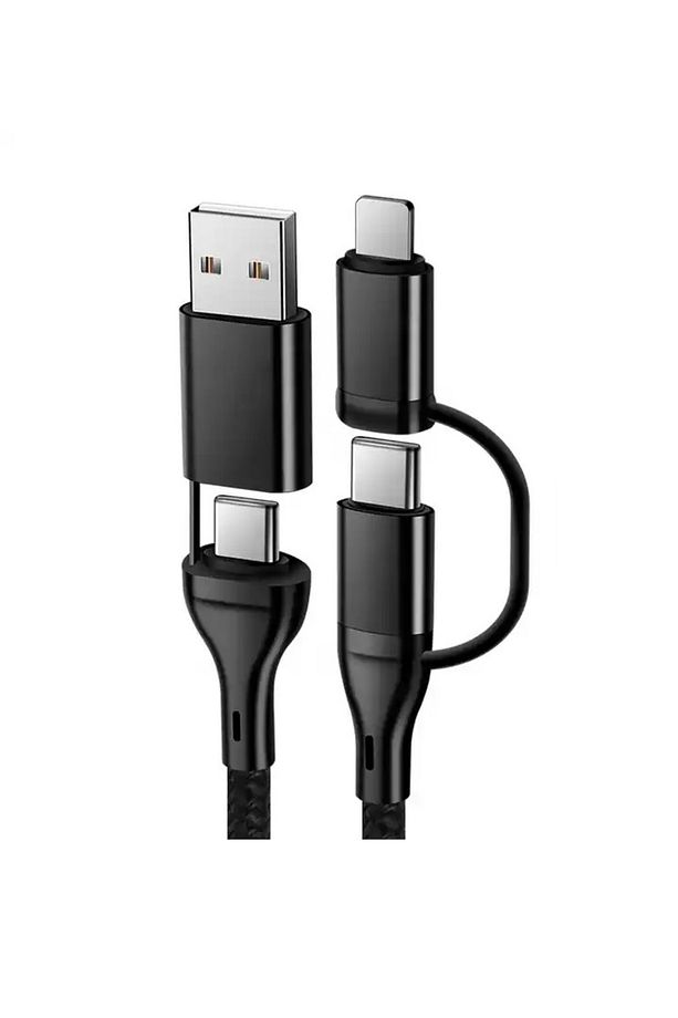 4in1 Çoklu Şarj 20W Super PD Lightning & USB & 2 Adet Type-C 1 Metre Hızlı Şarj Ve Data Kablosu - 3