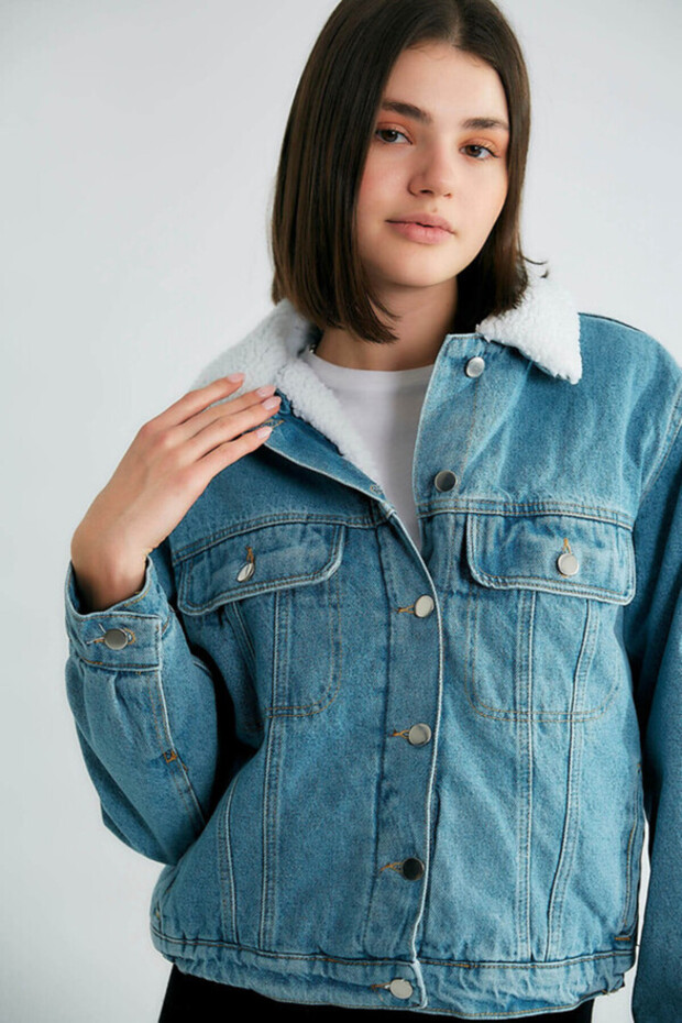 Kot Ceket Görünümlü Mont - 1