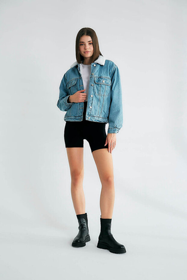 Kot Ceket Görünümlü Mont - 4