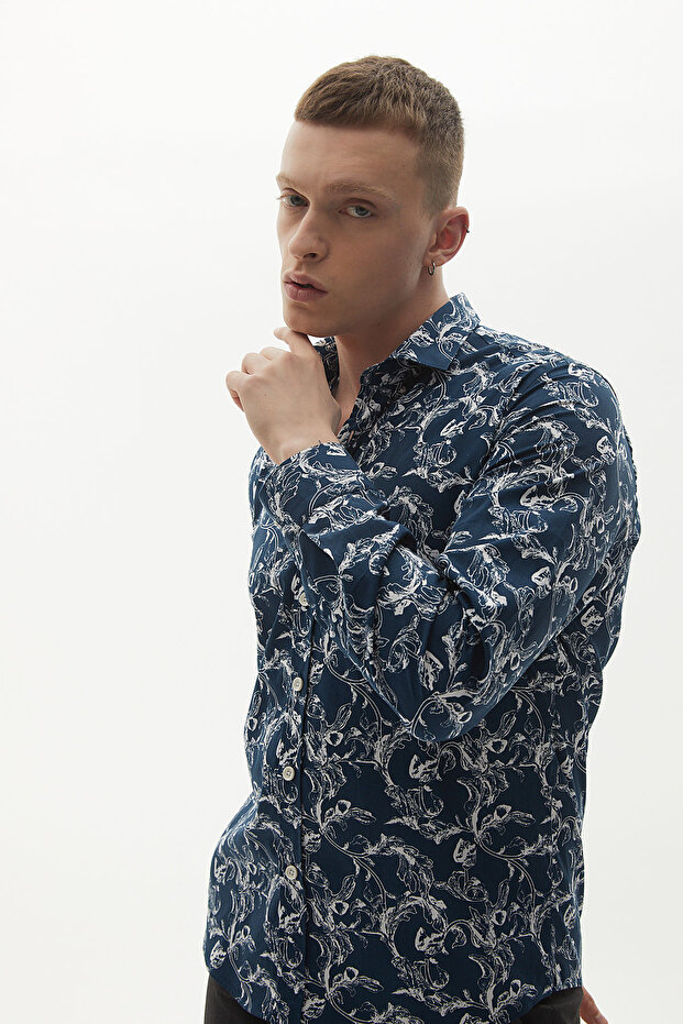 Şal Desenli Gömlek - 1