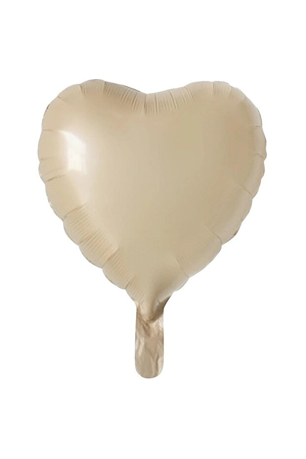 Beige Heart Foil Balloon 18 Inch - 45 Cm