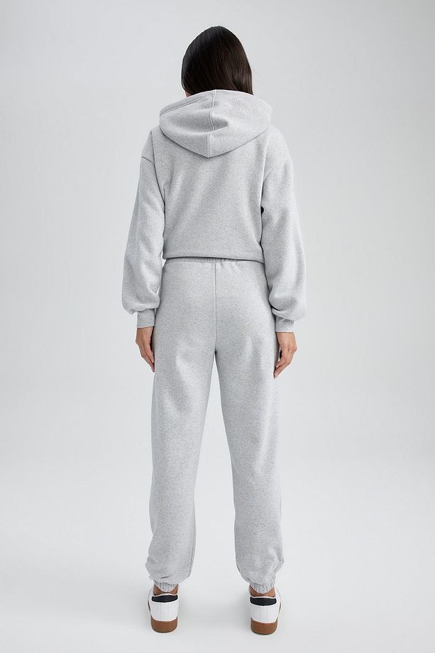 Beli Paçası Lastikli Bağcıklı Basic Düz Cepli Kalın Kumaş Jogger Eşofman Altı W1505az23wn - 7