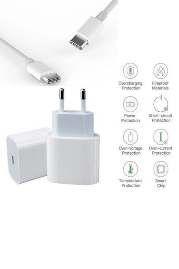 Iphone 15 - 15 Plus - 15 Pro - 15 Pro Max Uyumlu Usb-c Hızlı Şarj Aleti 25w Set Güç Adaptörü Kablo - 3