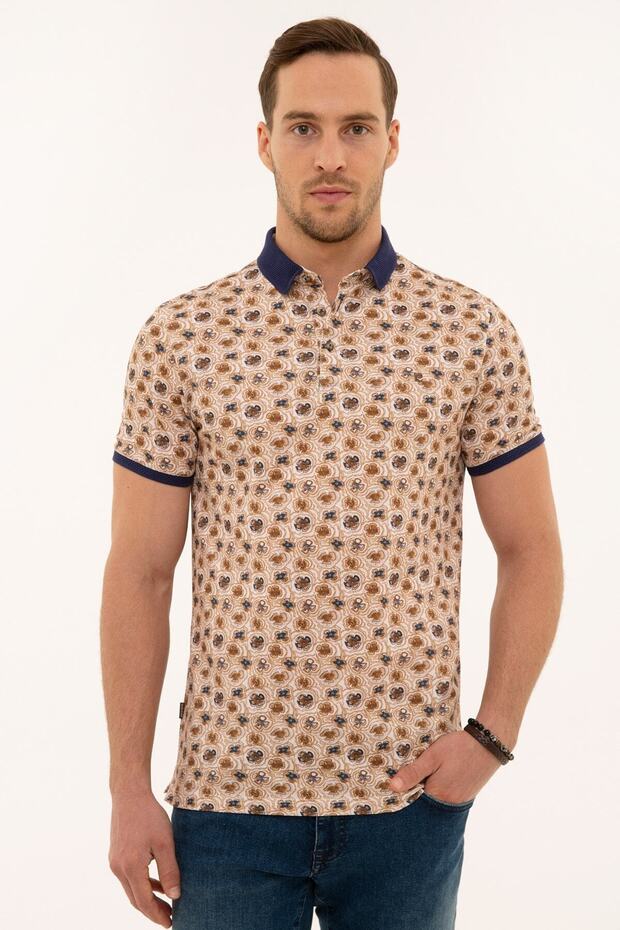 Brown Slim Fit Polo Neck T-Shirt