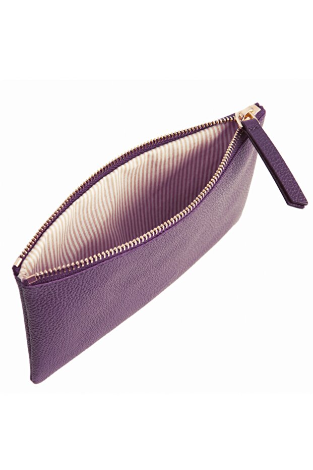 حقيبة جلدية أرجوانية مستطيلة - 2