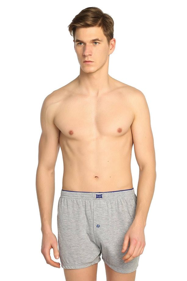 Erkek Gri Penye Düğmeli Boxer 3'lü Paket Yeni Sezon - 2