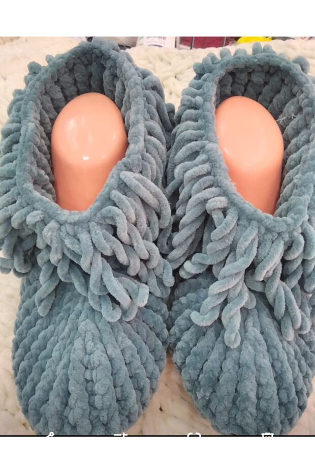 Women's Smoked Hand Knitted Velvet Home Boots