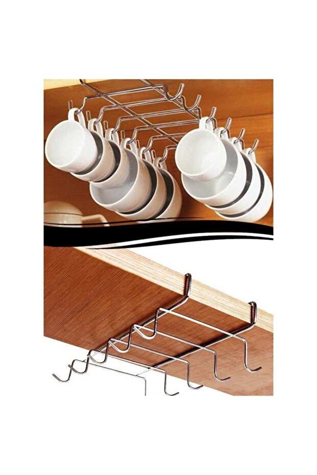 10 Hooks Under Shelf - Coffee Cup Hanger for Your Kitchen