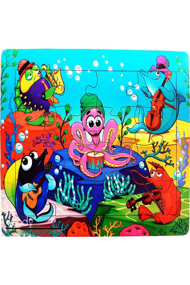 Masal Tasarımlı 16 Parça Ahşap Puzzle Yapboz 5'li Set - 2