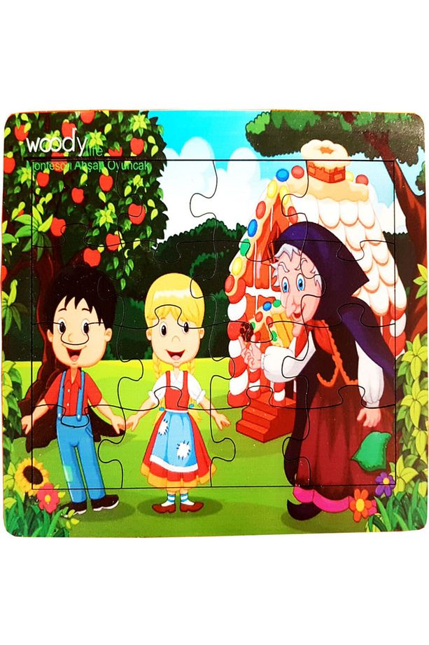 Masal Tasarımlı 16 Parça Ahşap Puzzle Yapboz 5'li Set - 3