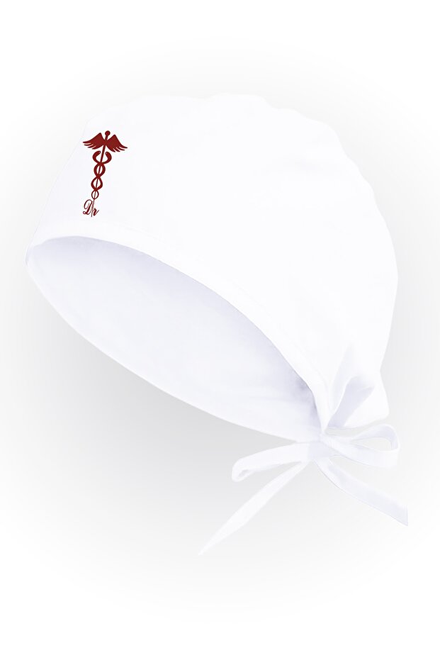 Unisex White Doctor Symbol Bonnet