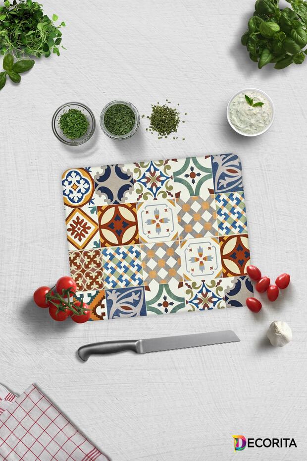 نمط البلاط | لوح تقطيع الزجاج - لوح تقطيع الزجاج | 29 سم × 34 سم