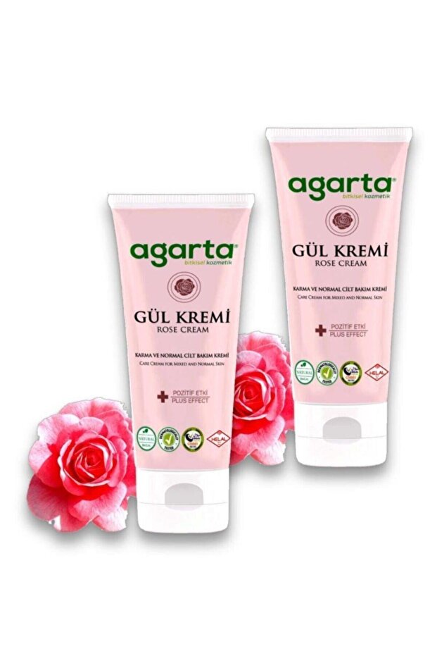 Natural Rose Scented Face and Hand Moisturizing Skin Care Cream 75 ml (2 Packs)