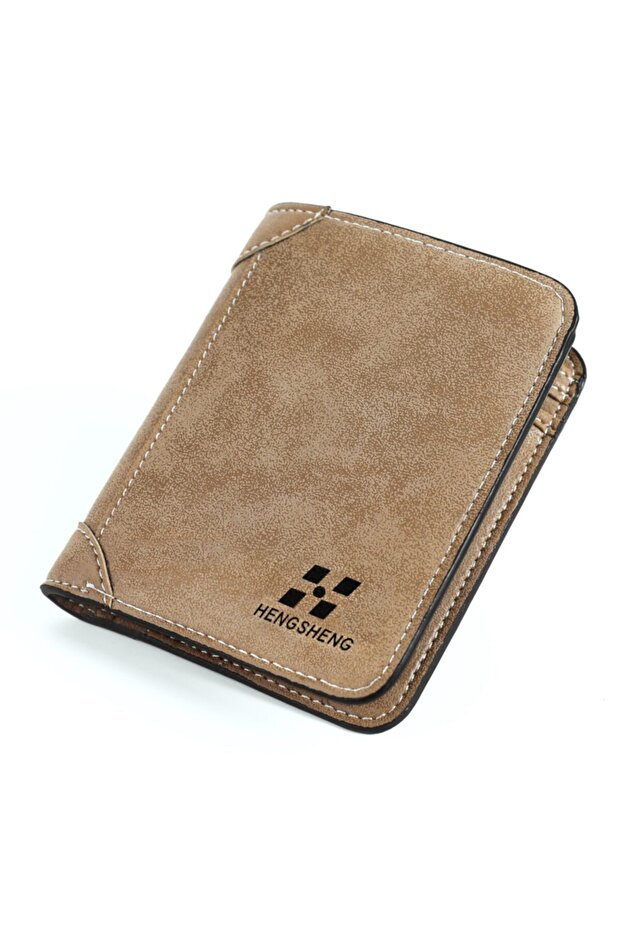 Men's Short Nubuck Leather Card Holder Wallet