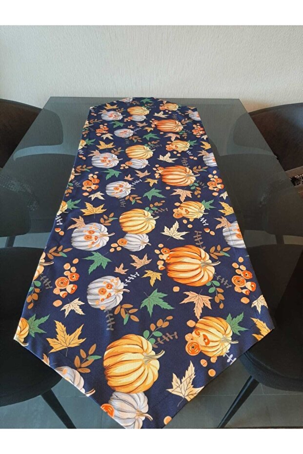 Pumpkin Pattern Runner, 6 Brick-tan Color Plates - 4