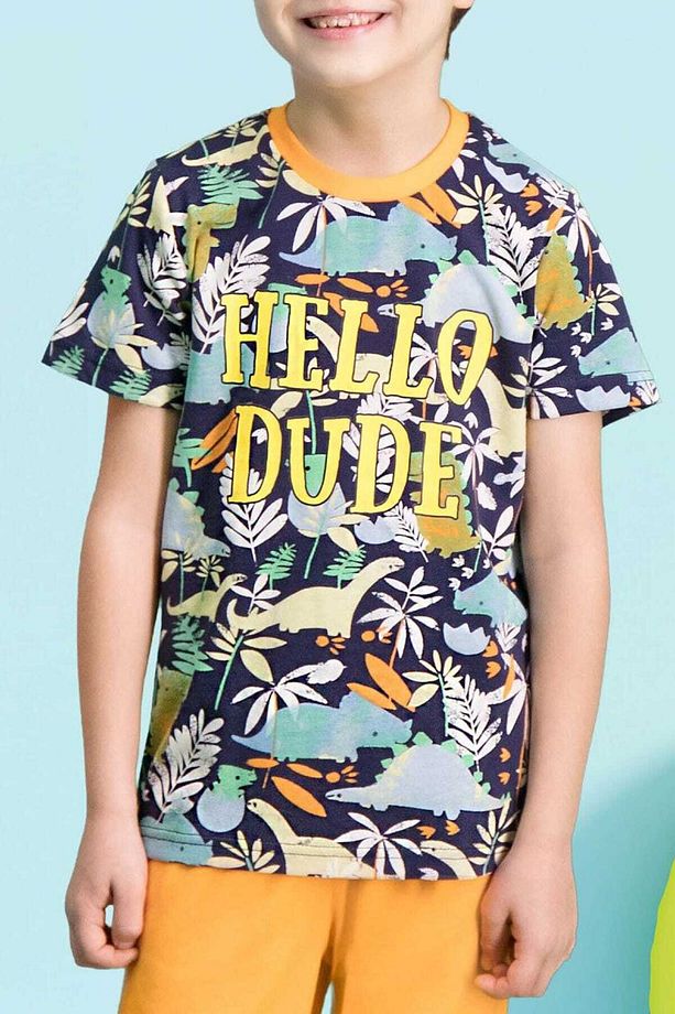 Hello Dude Lacivert Erkek Çocuk Pijama Takımı - 2