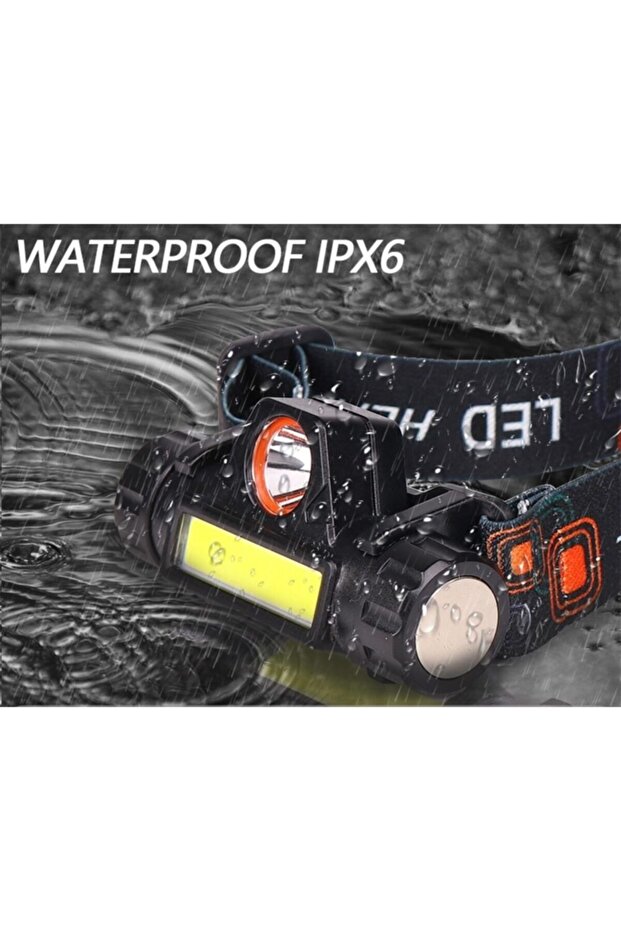 1200 Lümen Cob Led Şarjlı Kafa Lambası Şarjlı Kafa Feneri Mıknatıslı Kafa Lambası Çalışma Lambası - 4