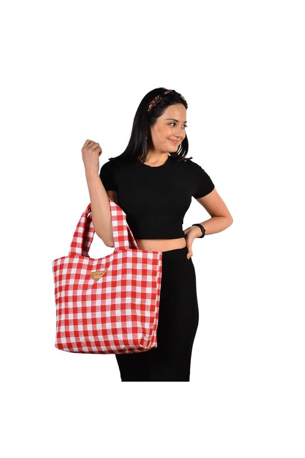 Sisa Pötikare Pamuklu Kumaş Renkli Tote Bag Yumuşak Hafif Günlük Ve Plajlık Yıkanabilir Kumaş Çanta - 2