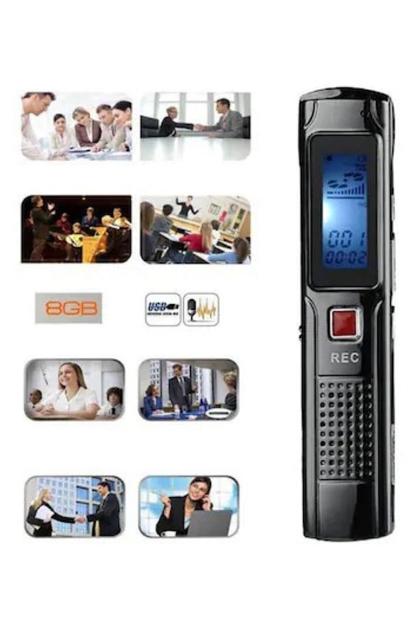 Hs-26 Profesyonel Dijital Voice Recorder Ses Kayıt Cihazı 8 Gb Mp3 Çalar Lcd Ekran - 3