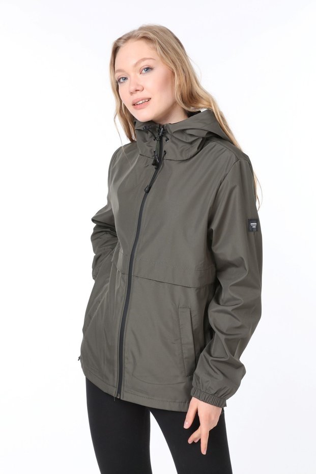 Women's Khaki Slit Detailed Seasonal Khaki Sports Jacket
