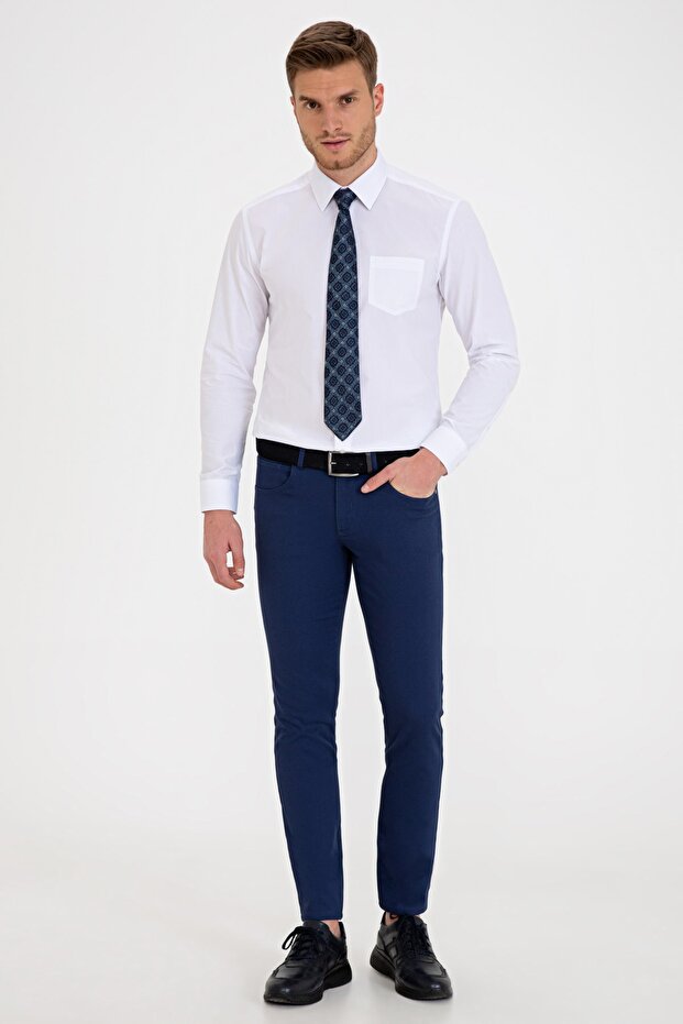 Beyaz Regular Fit Basic Gömlek - 4