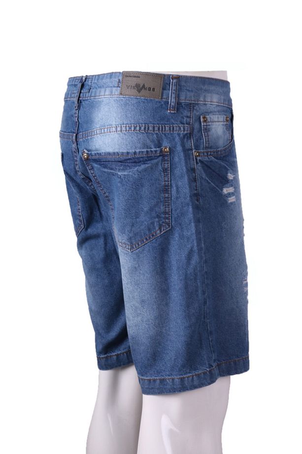 Erkek Mavi Denim Şort - 2