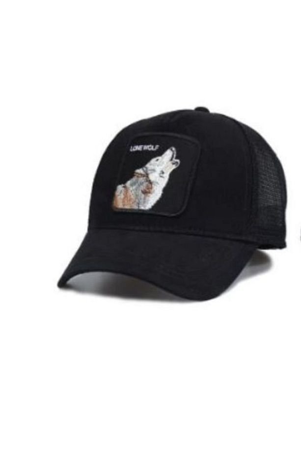 Siyah Lonewolf Yalnız Kurt Fileli Unisex Flexi Snapback Şapka - 1