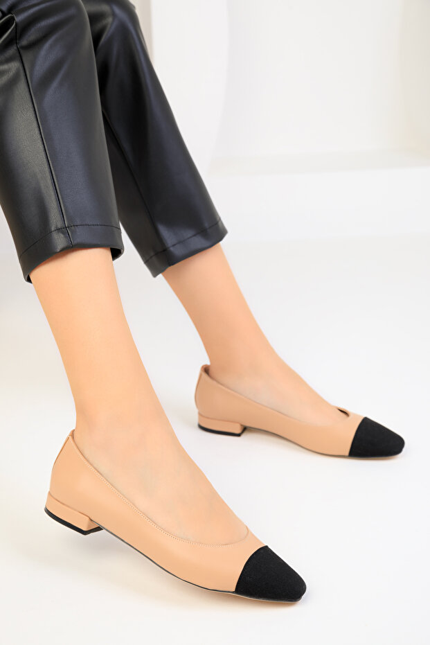 Bőrfekete női balerinák 18646 - 3