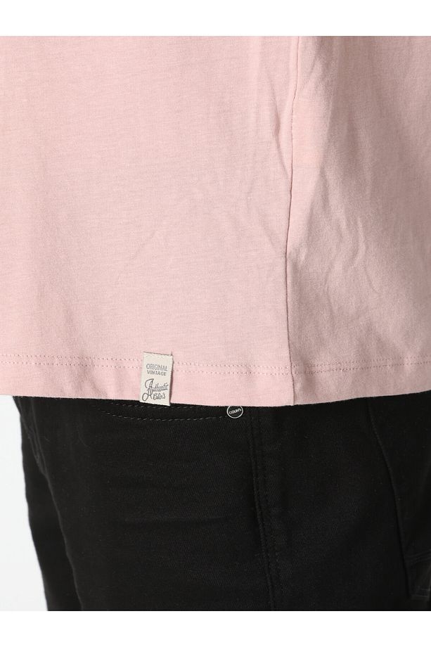 Regular Fit Bisiklet Yaka Basic Pembe Erkek Kısa Kol Tişört - 5