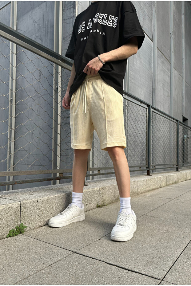 Beige Colored Basic Shorts - 3