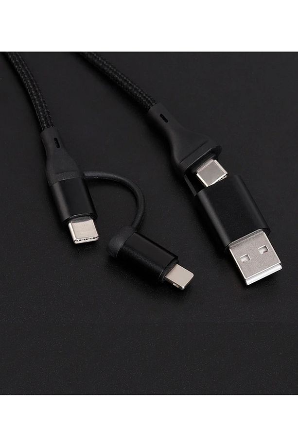 4in1 Çoklu Şarj 20W Super PD Lightning & USB & 2 Adet Type-C 1 Metre Hızlı Şarj Ve Data Kablosu - 4