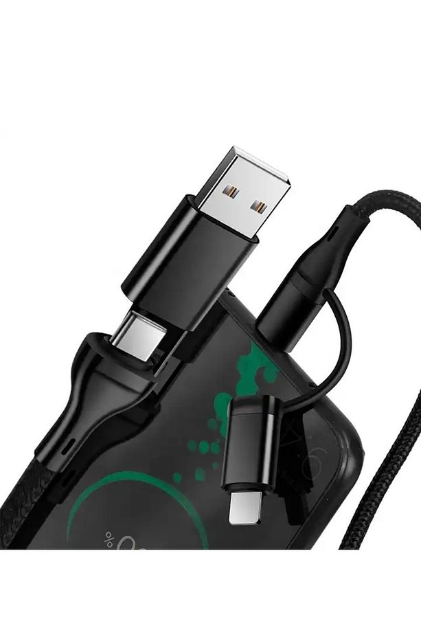 4in1 Çoklu Şarj 20W Super PD Lightning & USB & 2 Adet Type-C 1 Metre Hızlı Şarj Ve Data Kablosu - 2