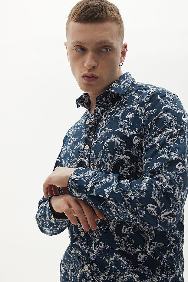 Şal Desenli Gömlek - 5