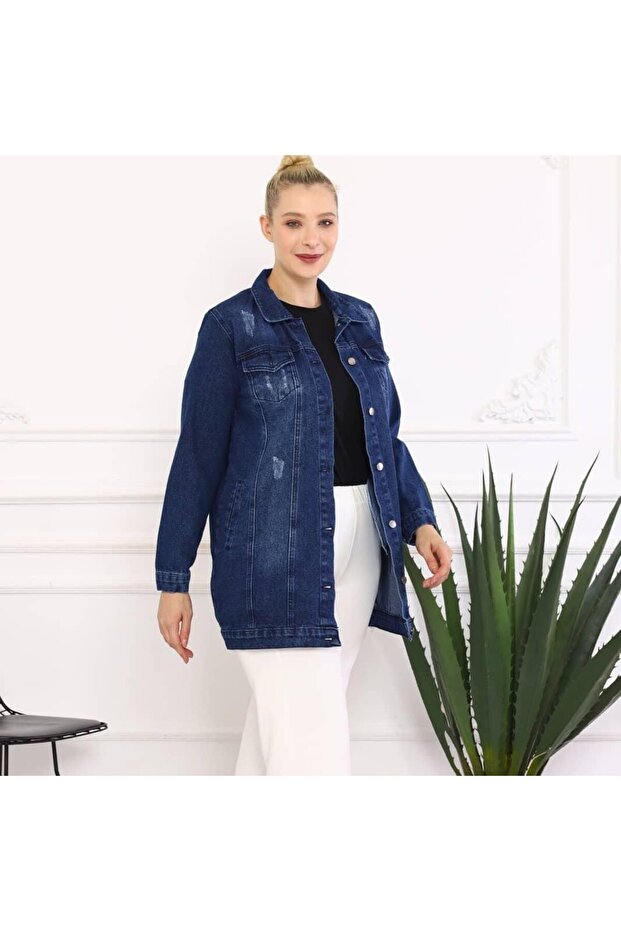 سترة طويلة من الدنيم - 3