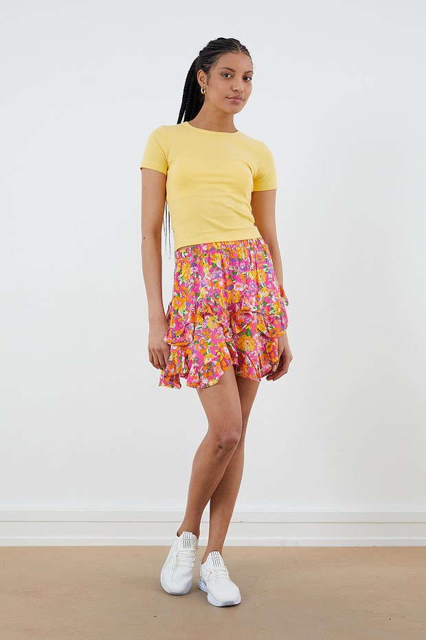 منقوشة كشكش تنورة صغيرة - 3