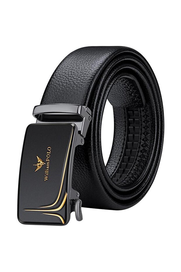 Genuine Leather Italian Buckle Belt William Polo Men's Leather Belt