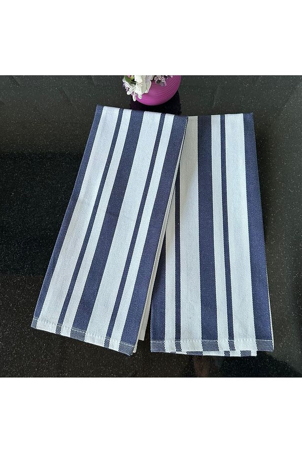 Stripe Mavi 2'li Kurulama Bezi - 4